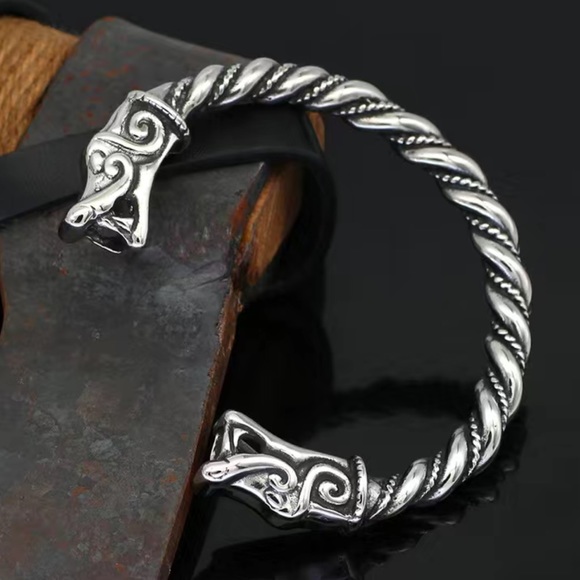 NEW Unisex Dragon Nordic Silver 925 plated bracelet - Picture 3 of 4